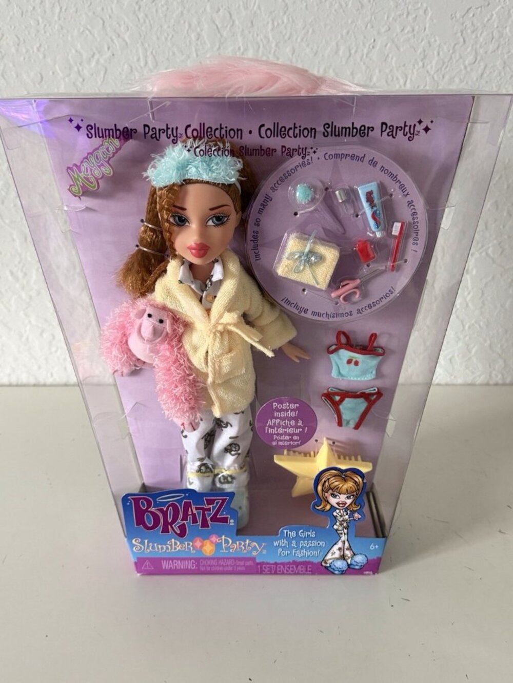 Bratz Slumber Party MEYGAN Fashion Doll W/ 2 Sets of Pajamas & Accessories NEW